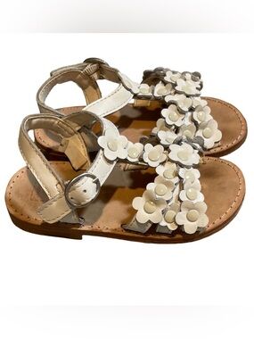 Janie and Jack Impressions of Spring Girls White Floral Strap Sandals 7